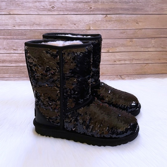 UGG Shoes - UGG Women’s Classic Short Sequin Black Boots